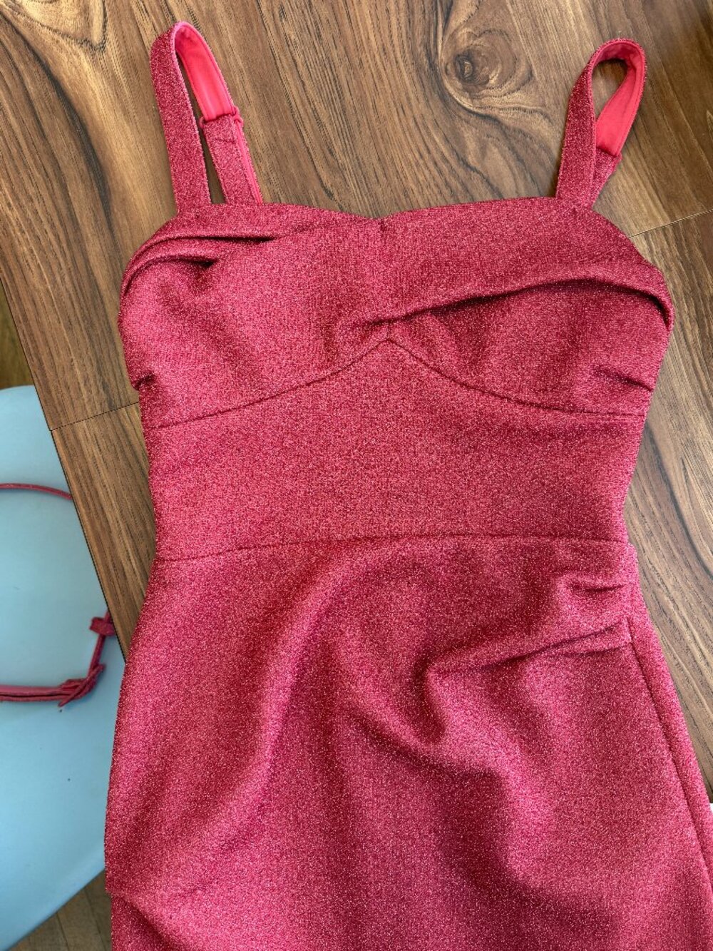 Vixen by Micheline Pitt Jawbreaker Wiggle Dress Pink Lurex w/ Belt Small (READ) - Picture 5 of 13